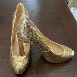 Gold Guess Glitter Heels